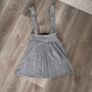 Forever 21 Black and White Suspenders Mini Dress Sz S
